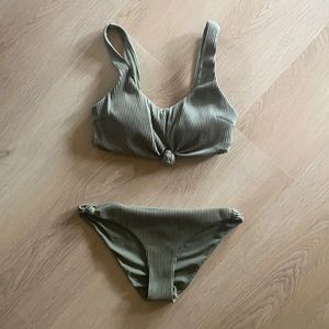 Olive Ribbed Bikini